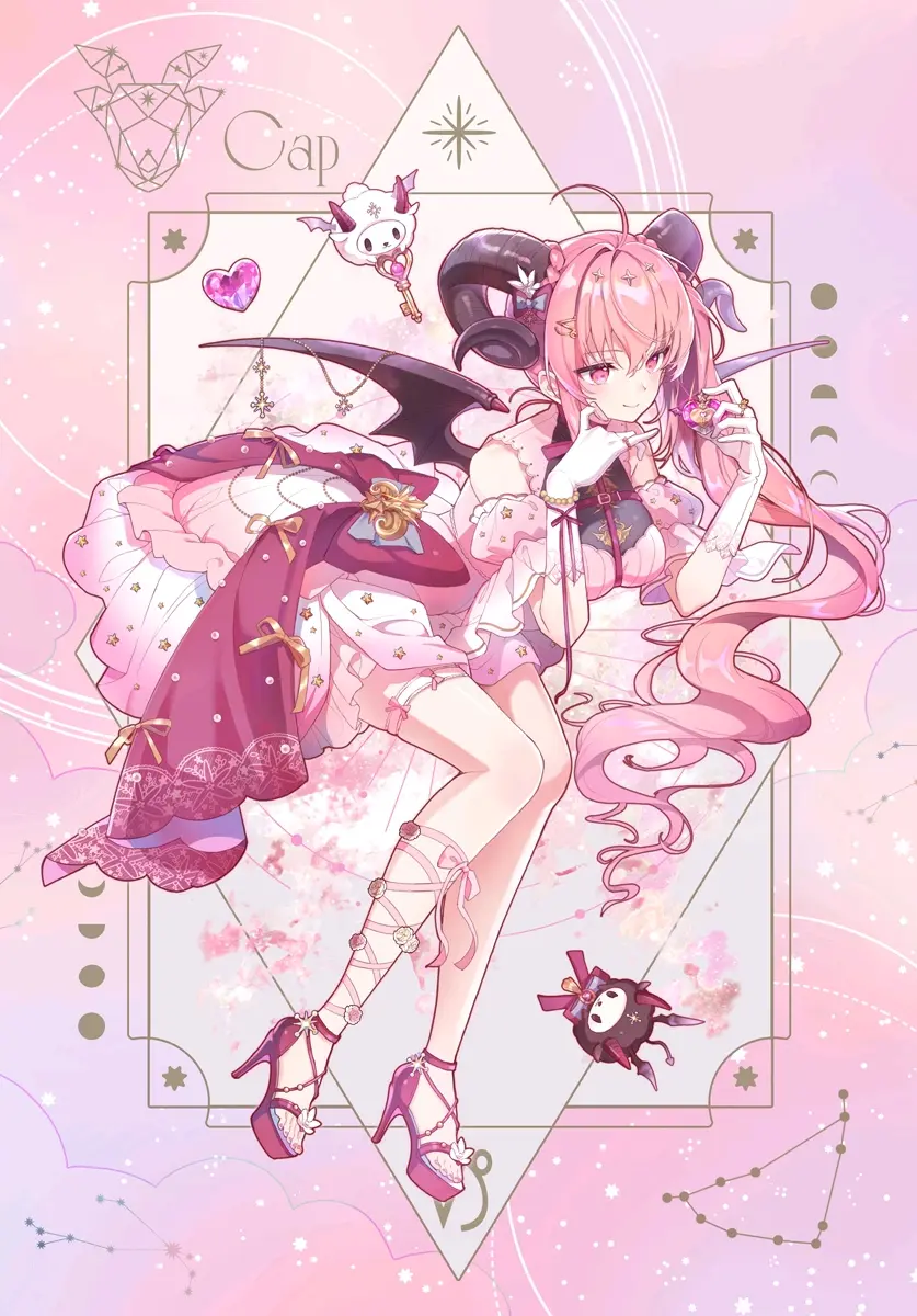 宛如花仙子♡ – 粉色长发女子插画特辑-远灯归影