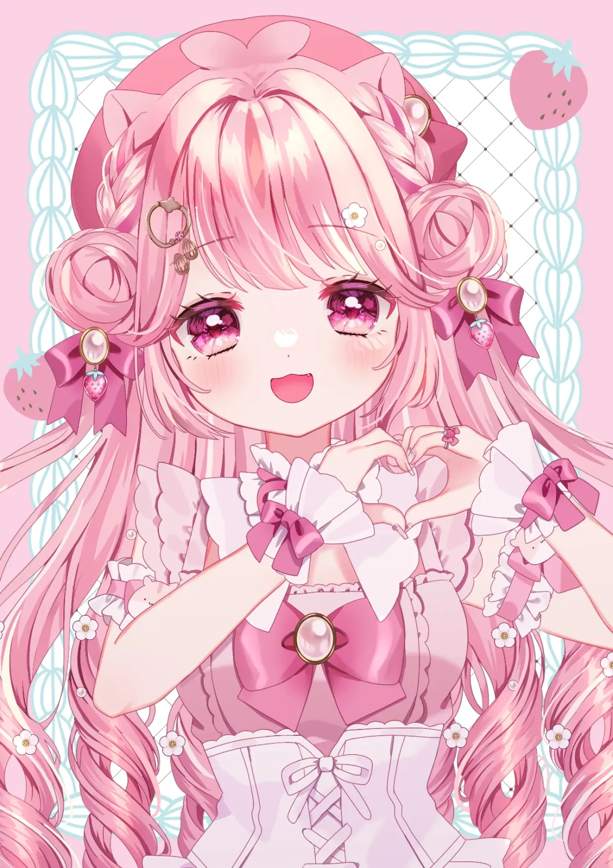 宛如花仙子♡ – 粉色长发女子插画特辑-远灯归影