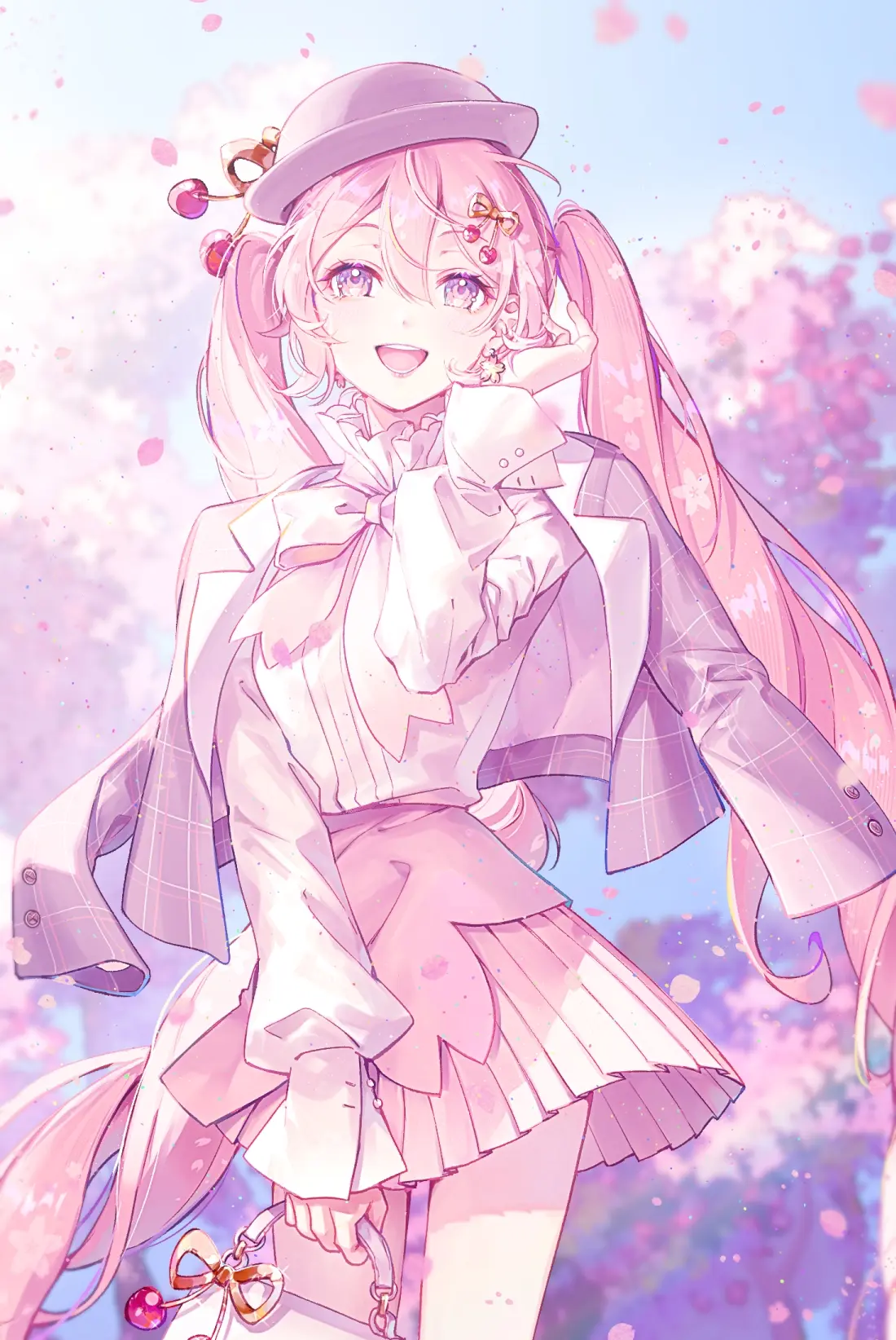 宛如花仙子♡ – 粉色长发女子插画特辑-远灯归影