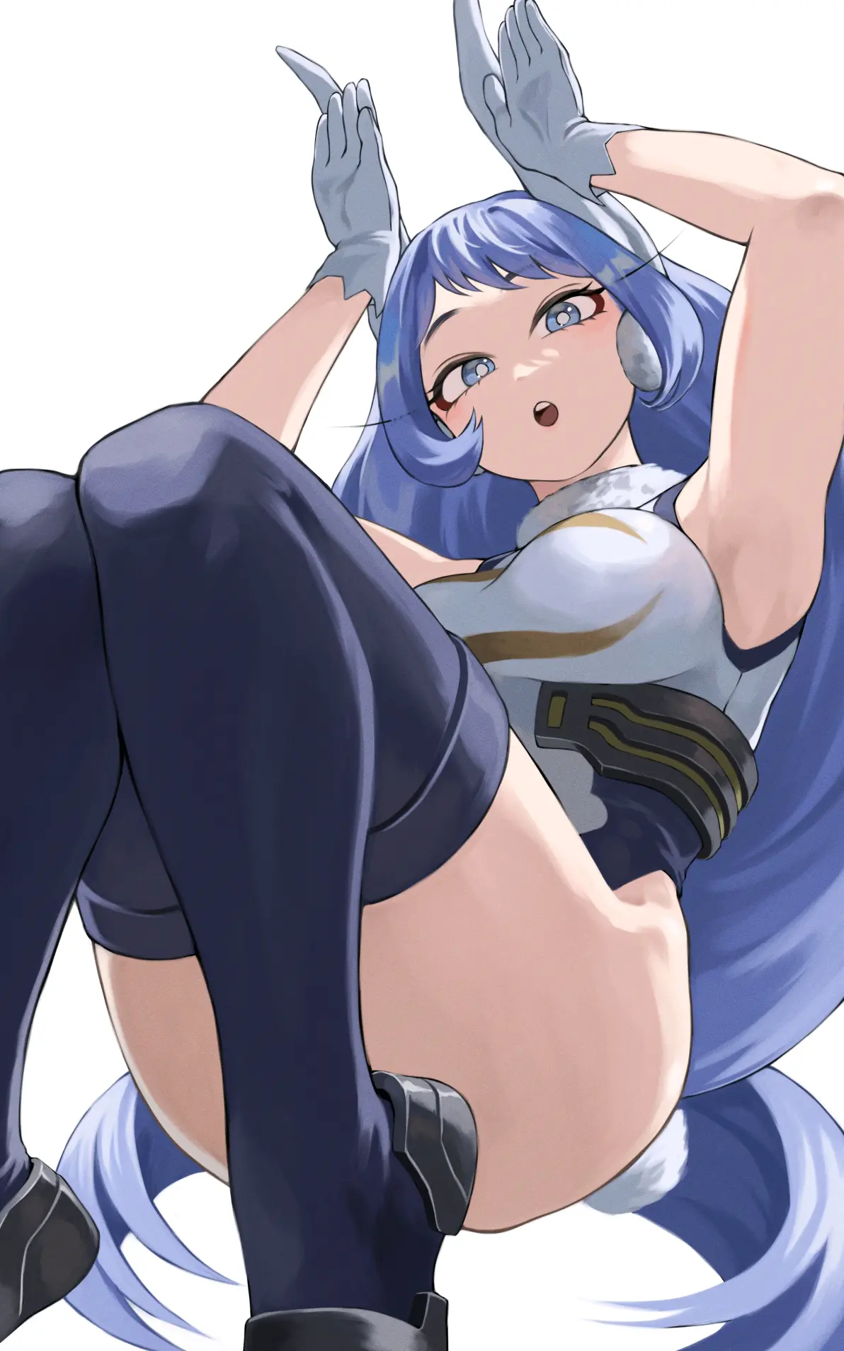 把双手举到头上♡ – 兔耳手势插画特辑-远灯归影