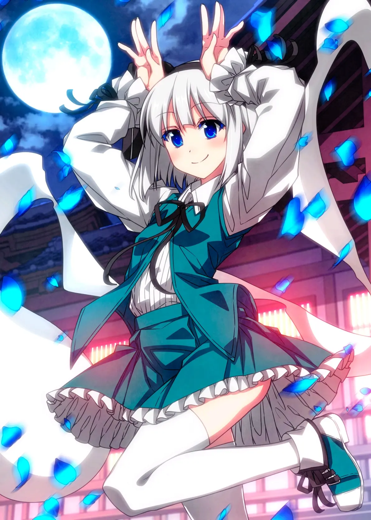 把双手举到头上♡ – 兔耳手势插画特辑-远灯归影